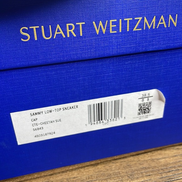 Stuart Weitzman Sammy Low Top Sneaker Cheetah Suede NWT US Size 8 - Picture 10 of 11